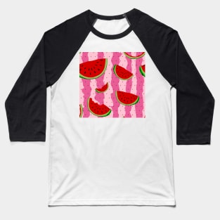 Watermelons with a Pink Background Baseball T-Shirt